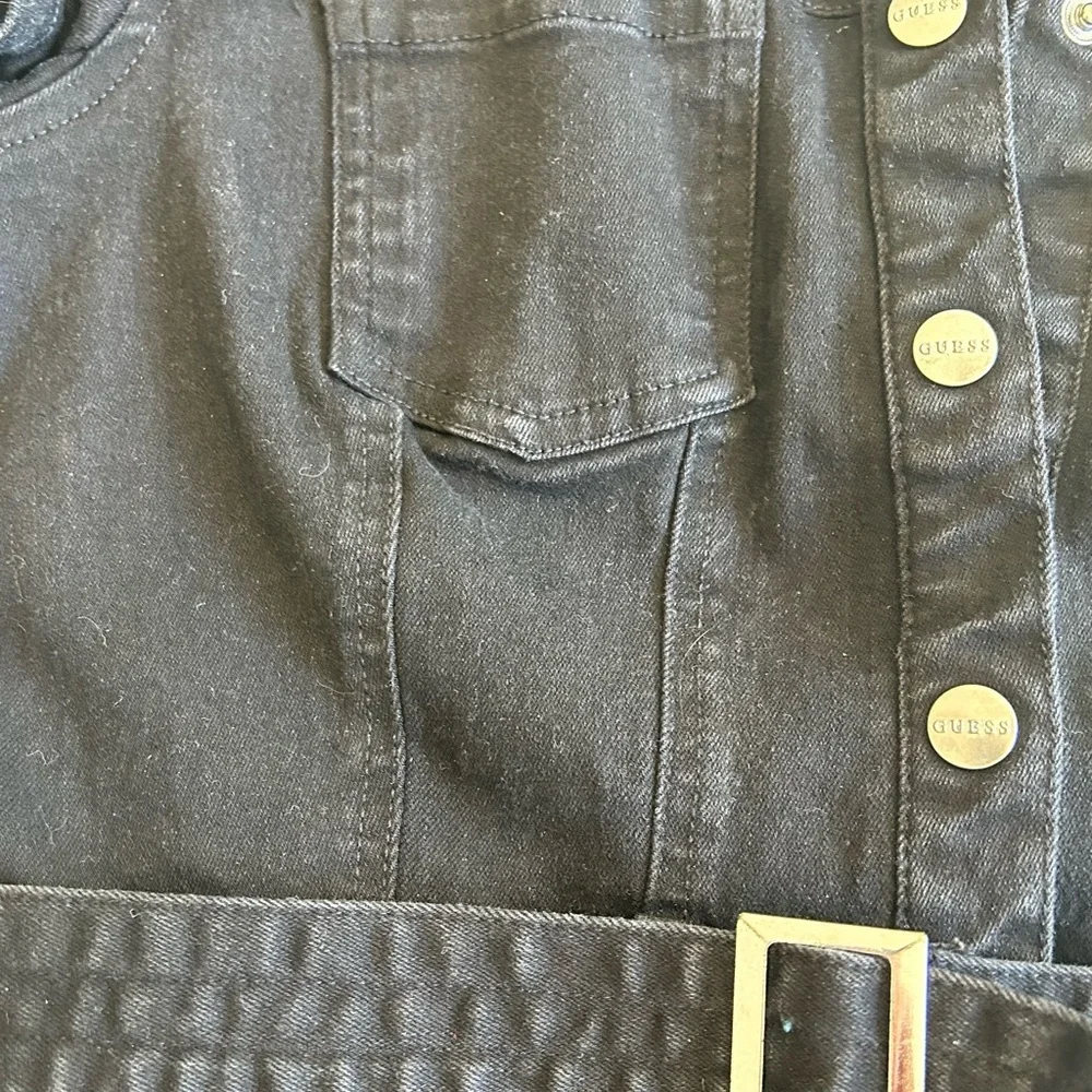 Guess Black Button Down Denim Dress Size M - Picture 5 of 6